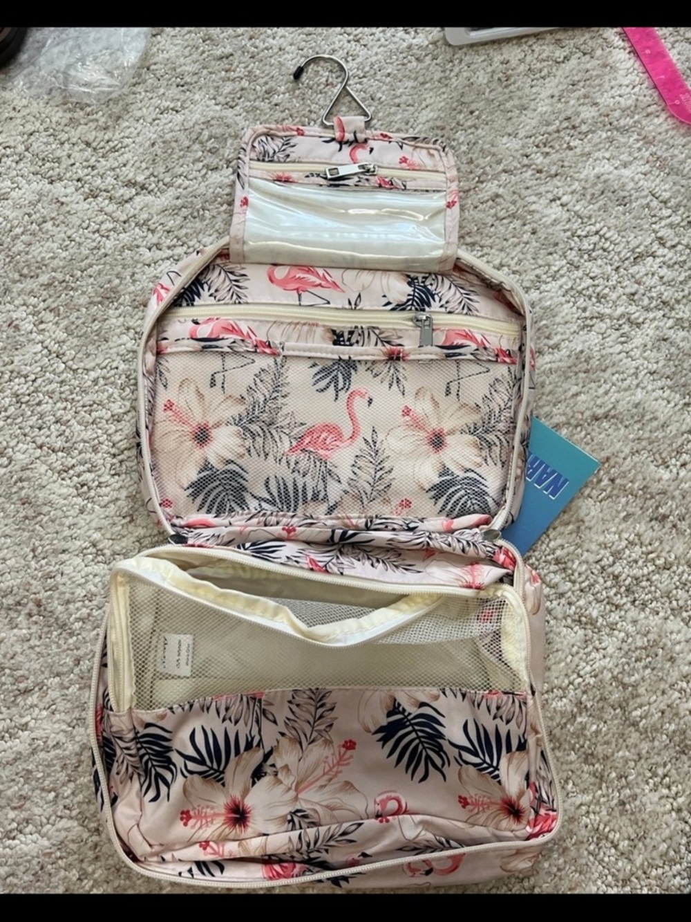 NWT Flamingo Hanging Travel Bag